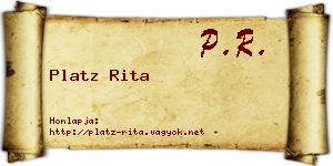 Platz Rita névjegykártya